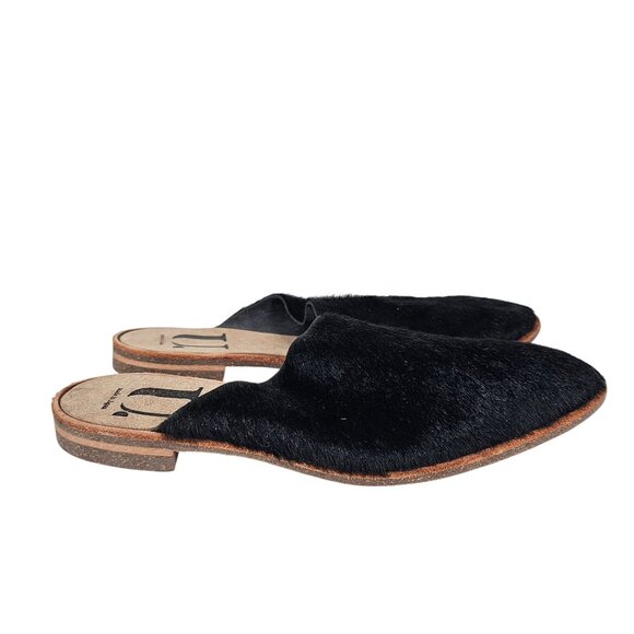 U. Dot Japanese Black Calf Hair Fur Slip-On Flat Mules Shoes Womens‎ 9 - Picture 4 of 10